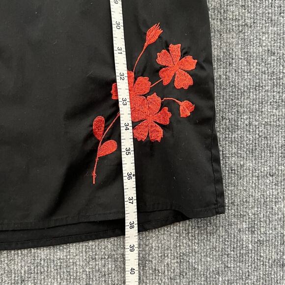 eShakti Dress Womens XL 18 Black Floral Embroidered Shift Pullover Half Sleeve - Picture 11 of 11